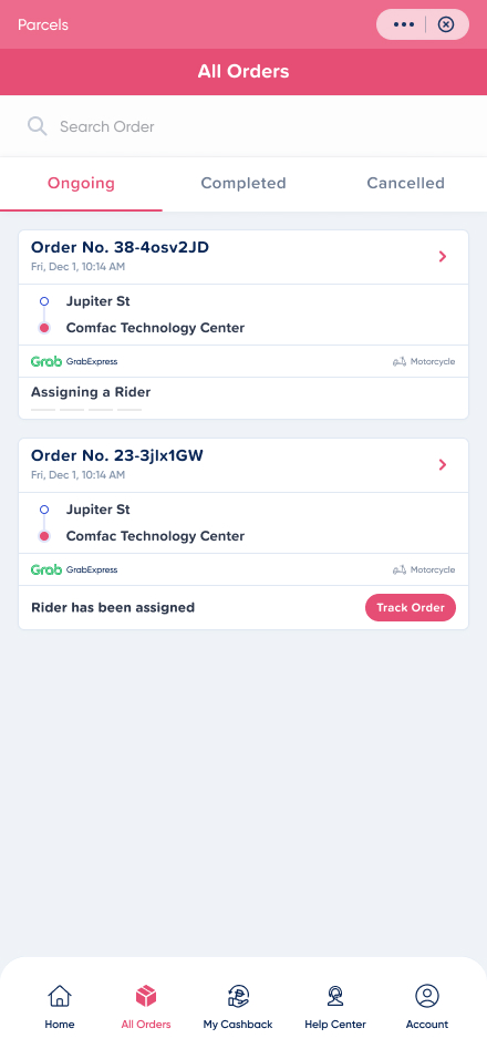 All orders — ongoing deliveries